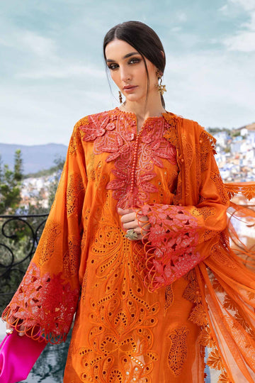 3 Piece Unstitched Embroidered Paper Cotton Suit - D-2505-B